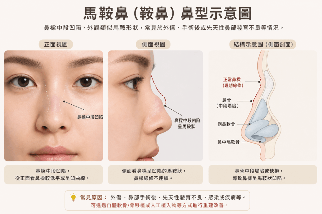 馬鞍鼻鼻型示意圖
