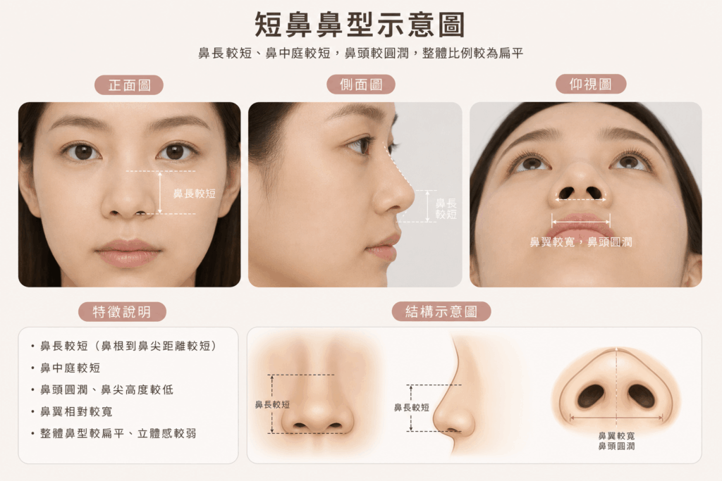 短鼻鼻型示意圖